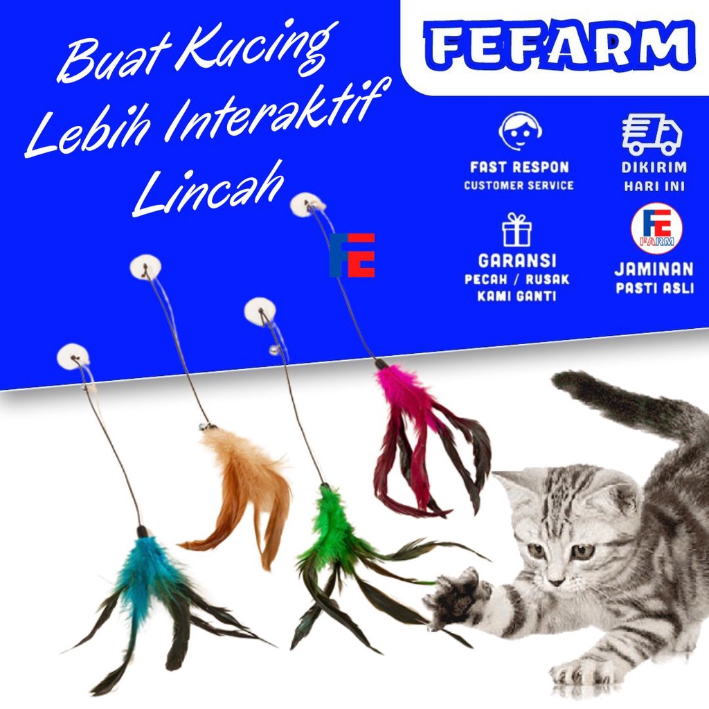 Cat Toy Mainan Kucing Bulu Tempel Kucing Hewan Peliharaan FEFARM