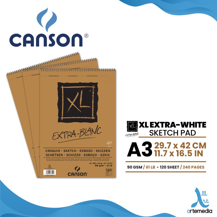 

Canson A3 XL Sketch Extra White Pad