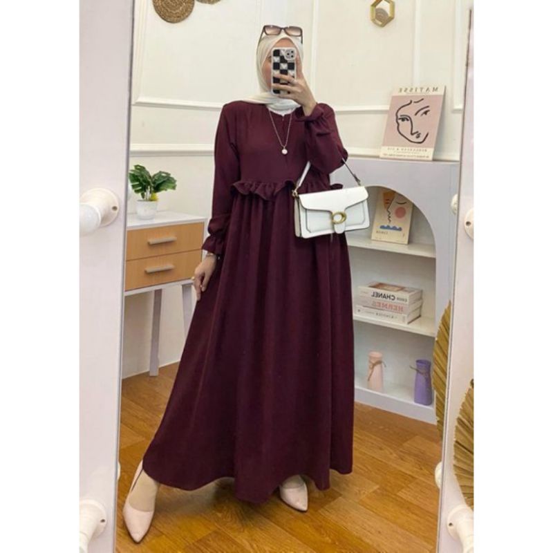 dress maxi larisa crinkel air flow/dress remaja wanita/gamis remaja perempuan fashion terbaru/terlaris