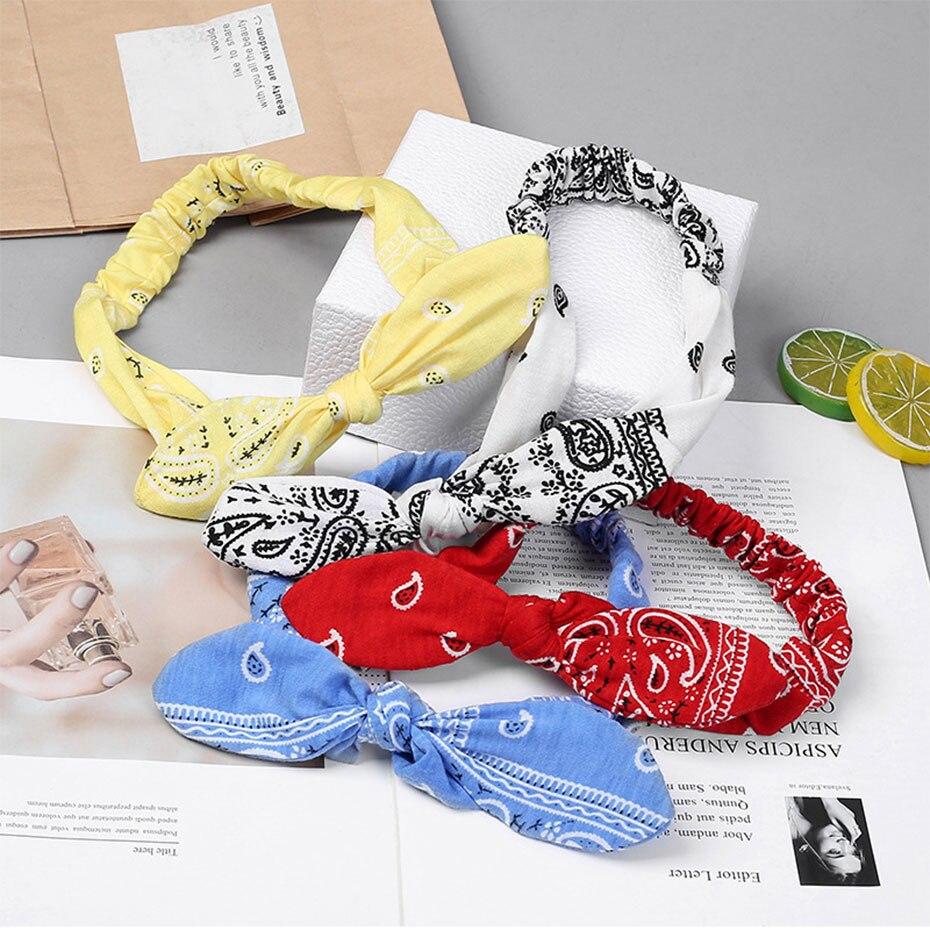 Bandana Scrunchie Headband Rambut Bando Kain Lentur Retro Vintage Dalika