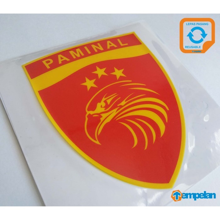 STIKER LEPAS PASANG PREMIUM PAMINAL POLRI (TEMPEL DALAM KACA/SHIELD)