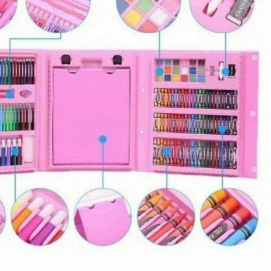 

New Super Mega Art set 208 pcs crayon/set drawing anak 208 pcs - 208