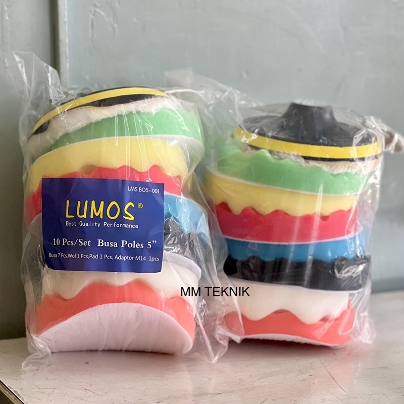 10 PCS Busa Poles Mobil Motor 5 Inch Busa Polish LUMOS Busa Spon Velcro Pad
