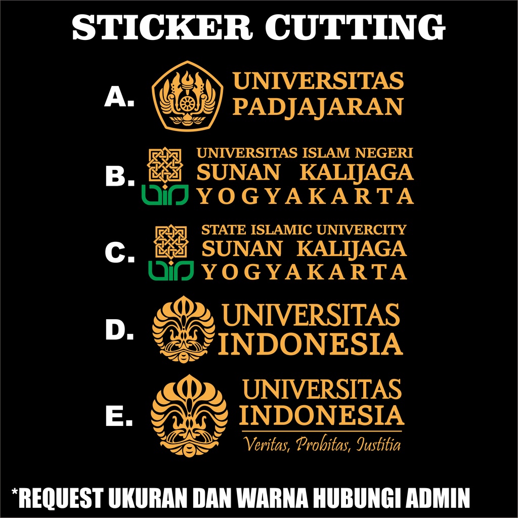 Stiker Sticker Universitas di Indonesia - Universitas Padjajaran,Universitas Indonesia Dll