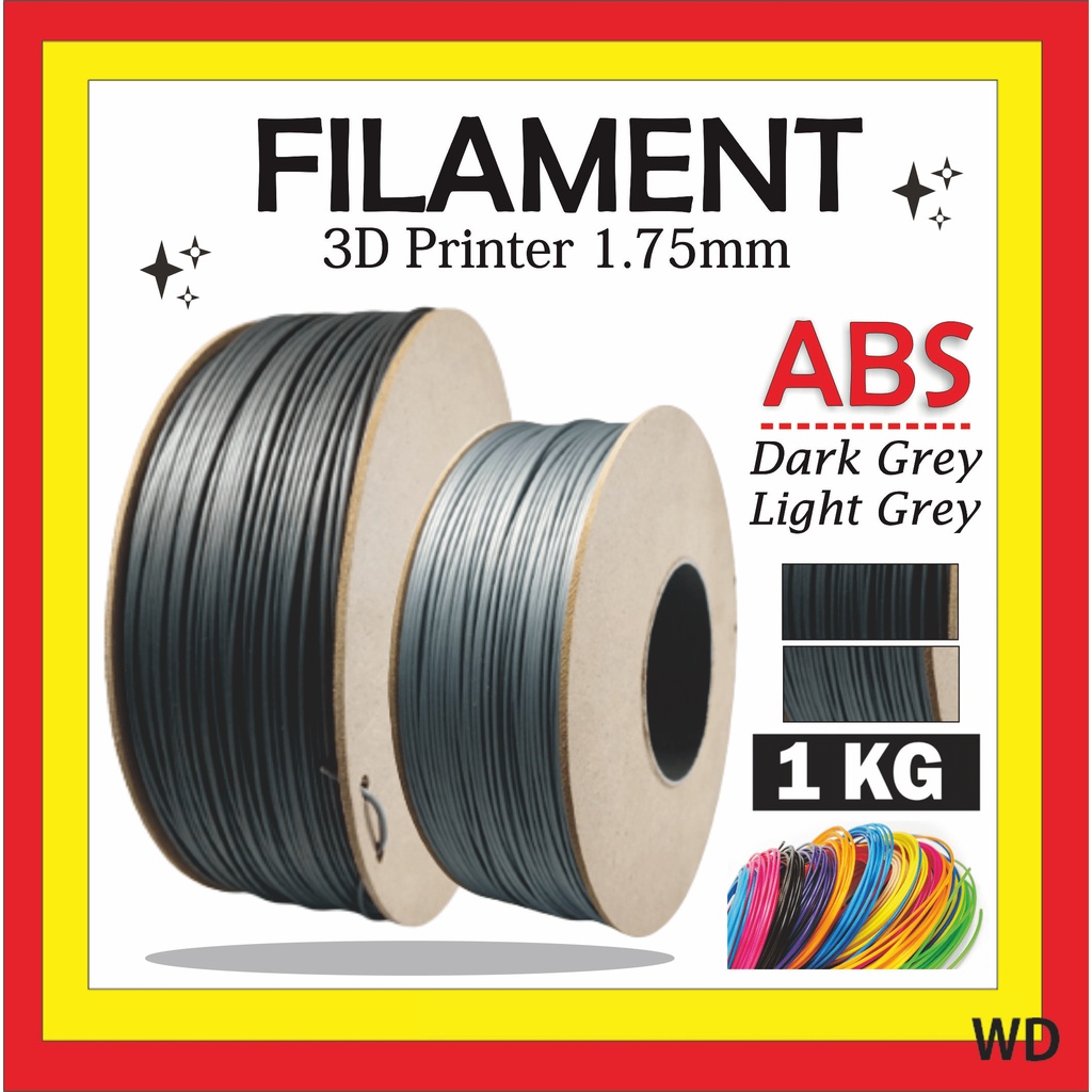 Jual FILAMENT ABS 1 KG LIGHT DARK GREY ABU ABU FILAMEN REFILL TINTA 3D