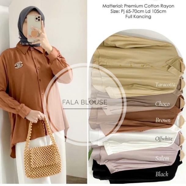 Baju Fashion Muslim Tunik Blouse Atasan Cewek Busana Muslimah Original - Hitam