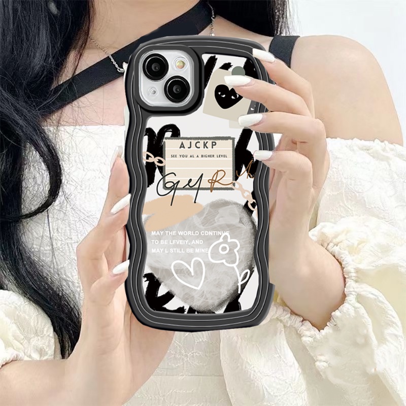 Casing TPU iPhone 14 14 Pro MAX 11 Pro 11 Pro MAX 12 12 Pro 12 Pro MAX iPhone 13 Pro MAX X XR XS MAX 6 6S 7 8 Plus Motif Doodle Hati