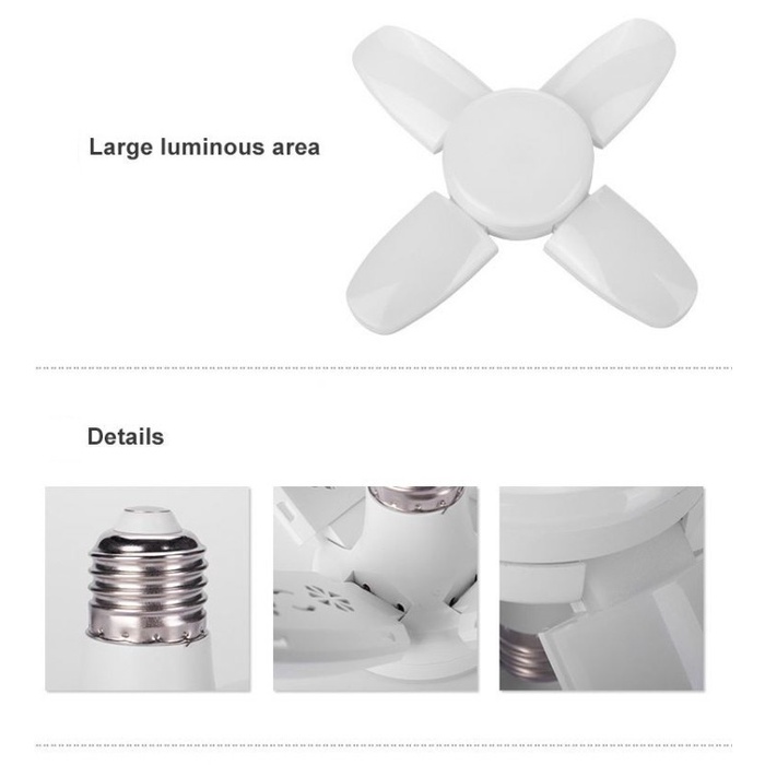 Lampu Bohlam Lipat Mini Model Kipas / Mini Fan Blade LED Bulb E27 Lampu Hias 4 Baling Watt Untuk Ruang Tamu Kamar Tidur Garasi