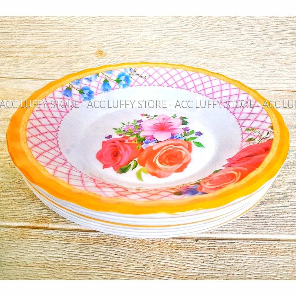 Paket Hemat 3PCS Piring Makan Melamin - Piring melamin Motif - Piring melamin murah tebal - Piring M