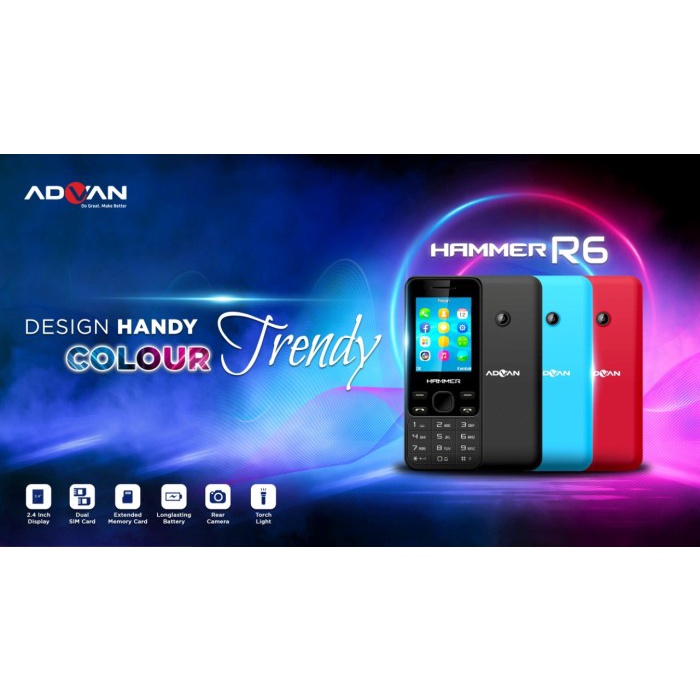 ADVAN HAMMER R6 Feature Phone CandyBar HP Murah Garansi Resmi