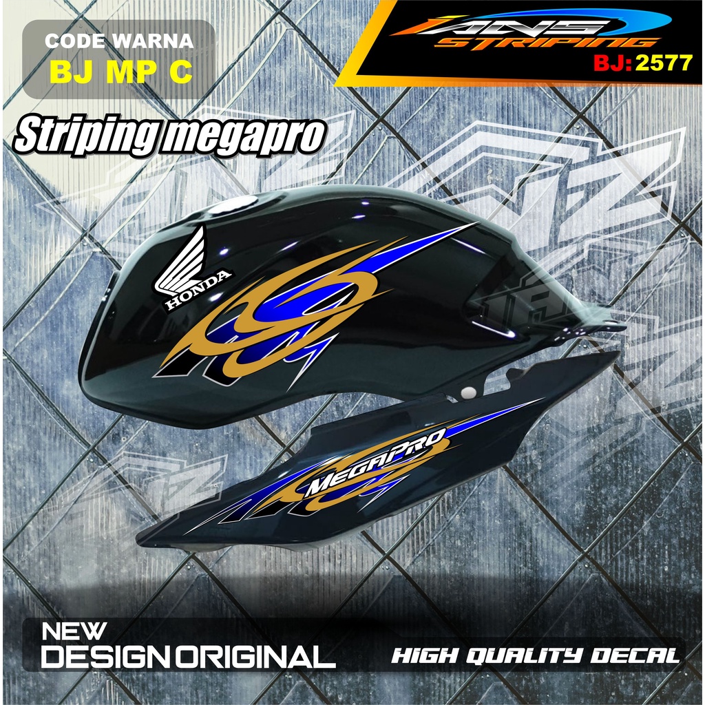 VARIASI STICKER BODY MOTOR MEGAPRO NEW DESAIN/ STRIPING CUSTOM MP HIU TERMURAH / STIKER MOTOR MEGAPRO TERBARU