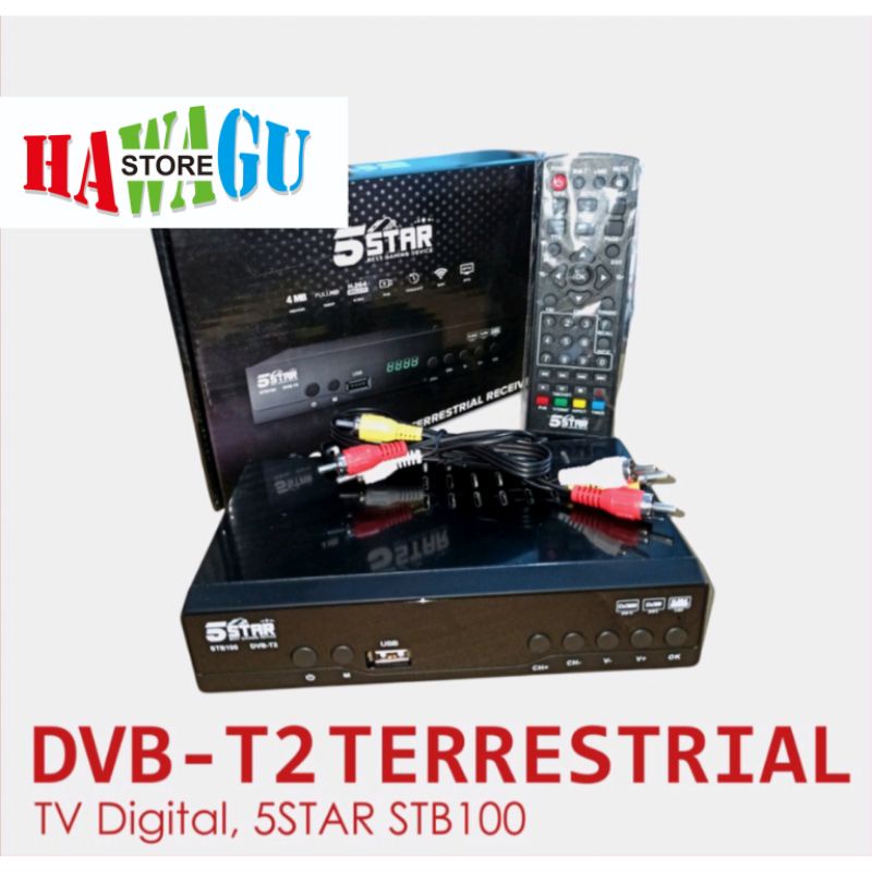 5STAR STB100 TERRESTRIAL RECEIVER DIGITAL TV SET TOP BOX STB DVB ANALOG