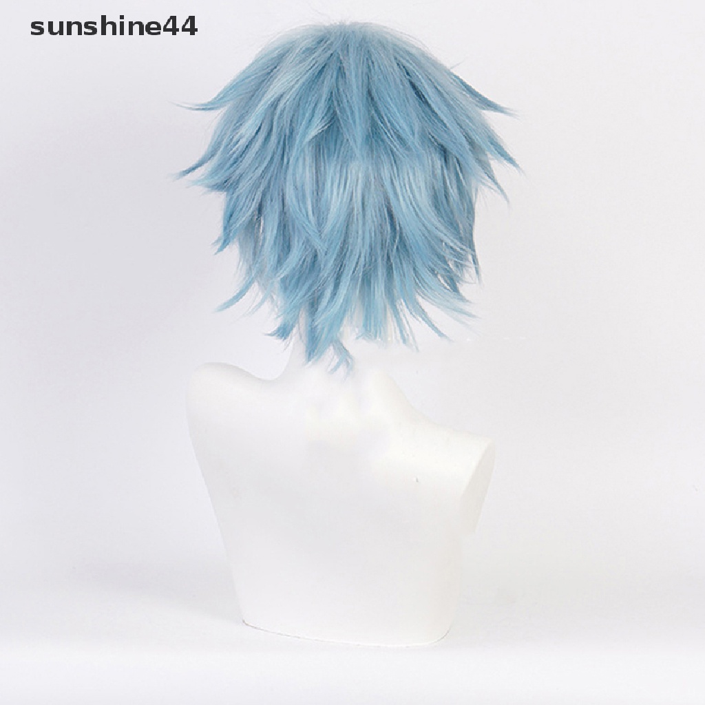 Sunshine Wig / Rambut Palsu Anime Shigaraki Tomura Warna Abu-Abu Biru Untuk Kostum Cosplay