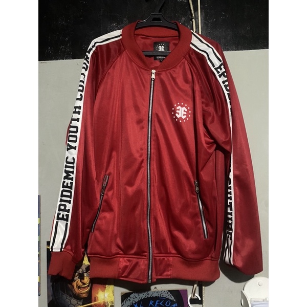 Jaket EPIDEMIC merah bis putih