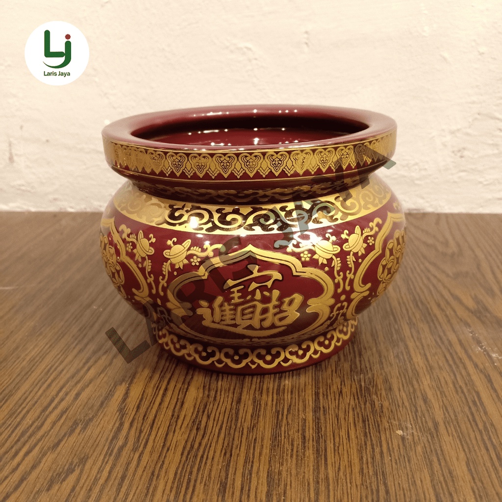 Hiolo Keramik Maroon 6 inch/ Hiolo Motif Naga/ Jaocai