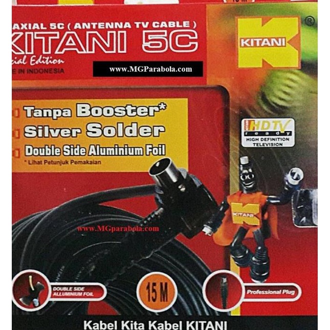 Kabel coaxial kitani 5C/RG6 15M