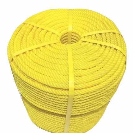 Tali Kawat Tali Tambang 10Mm Plastik P,E Kuning Satu Roll
