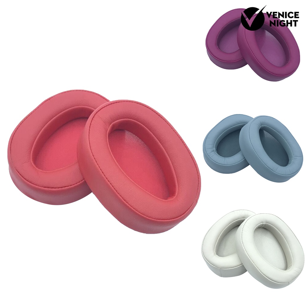 (VNEP) (Berkabel) 1 Pair Faux Leather Soft Foam Earpad Pengganti Aksesori Headphone untuk Sony