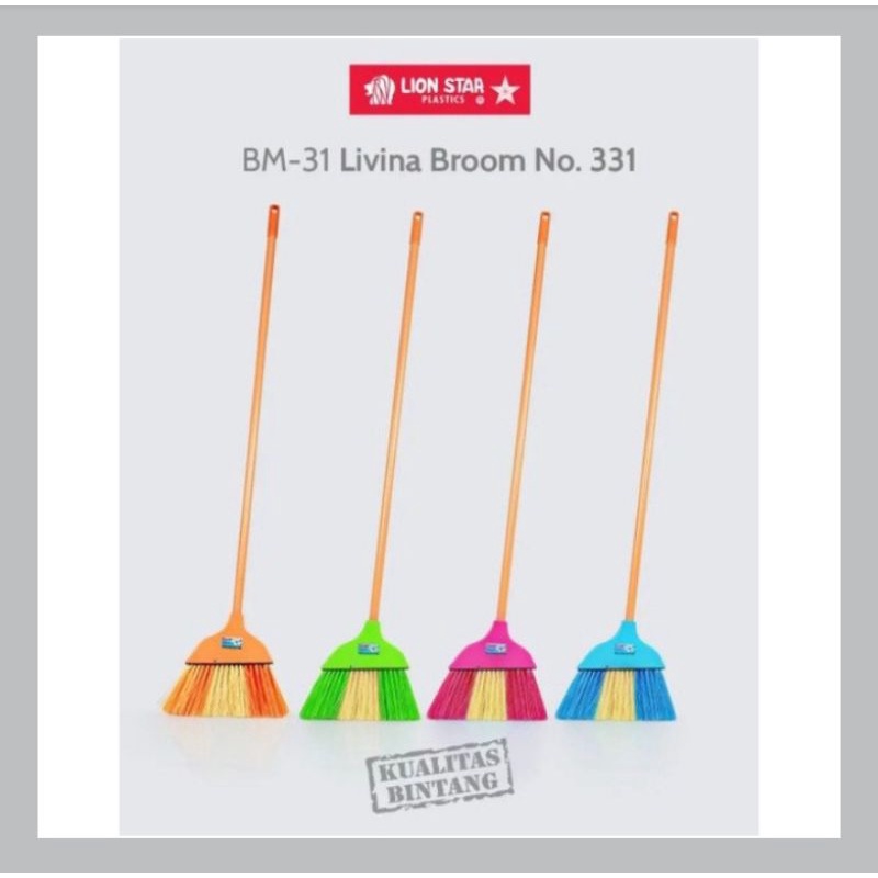 SAPU LANTAI PLASTIK LION STAR/LIVINA BROOM NO.331 LION STAR BM.31