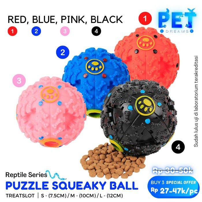 MAINAN ANJING BUNYI BOLA GIGITAN SELIP MAKANAN SQUEAK DOG BALL FUN TOY