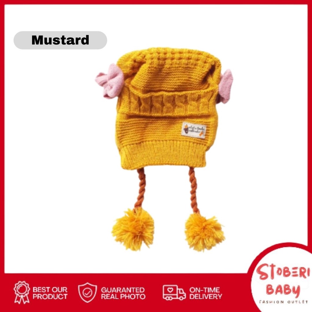 stoberi baby - TOPI ANAK Perempuan NEW RAMBUT KEPANG/ Topi Bayi Kupluk Imut Lucu Baby Hat Wig