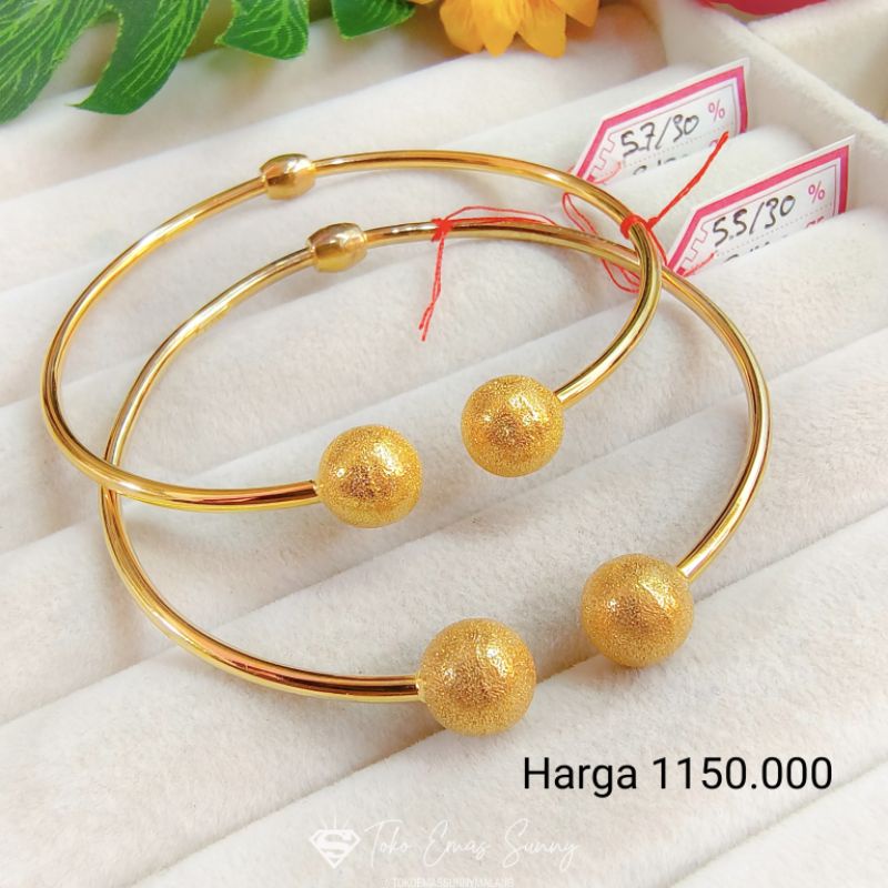 Gelang love bulat emas asli 300%