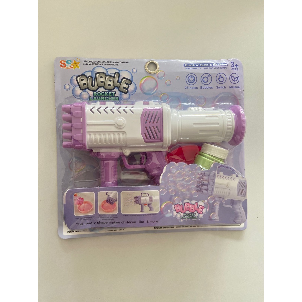Mainan Bubble Gun Bazoka 25 Hole Rocket Launcher Gelembung Sabun