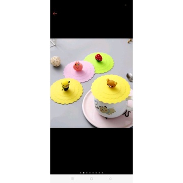 tutup gelas silikon lucu unik