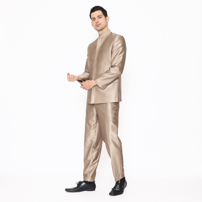 Setelan Beskap Pengantin Semi Wool Import Jas Shanghai