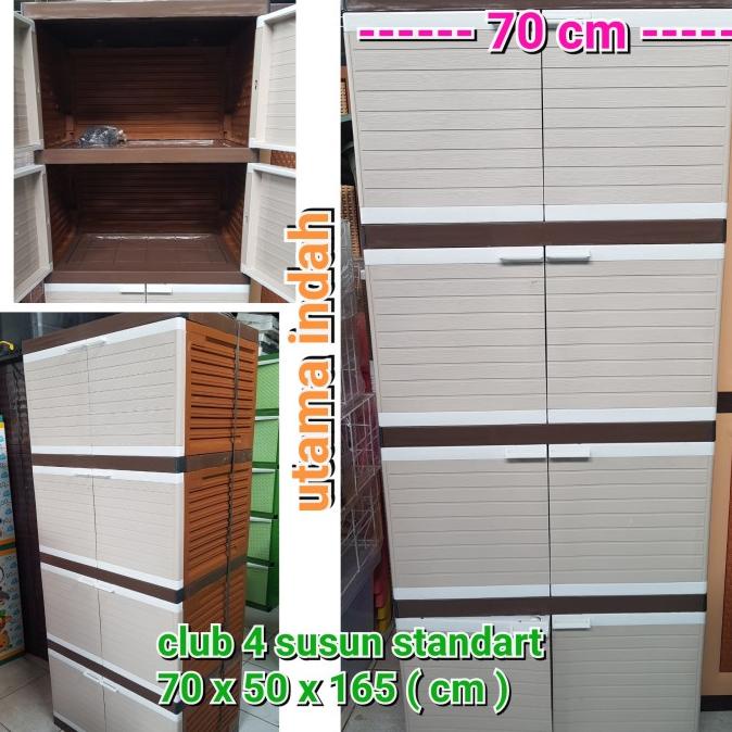 

Lemari Plastik / Lemari baju 4 susun CLUB ukuran standart / BUKAN MINI stock ready
