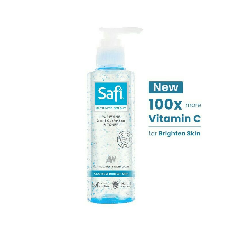 [GROSIR] SAFI ULTIMATE BRIGHT PURIFYING CLEANSER 2IN1 150ML TONER / KEMASAN BARU