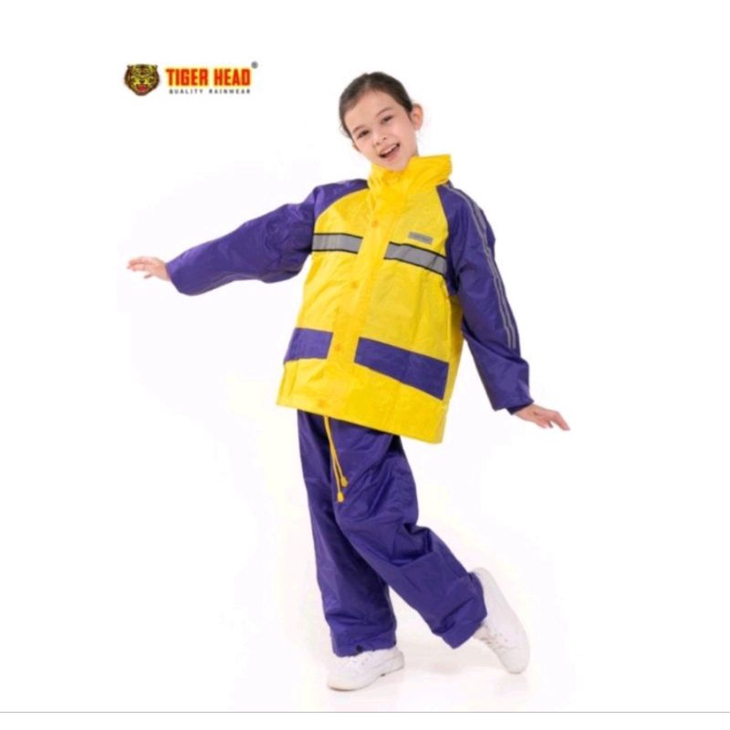 jas hujan setelan anak metro kid tiger head 68311 keren