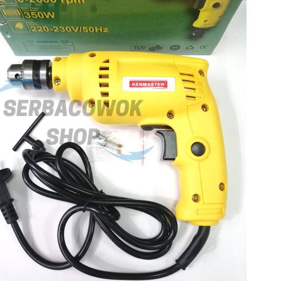 Mesin Bor Listrik Bor Tangan Kenmaster 10 Mm 2 Arah + Mata Bor Set