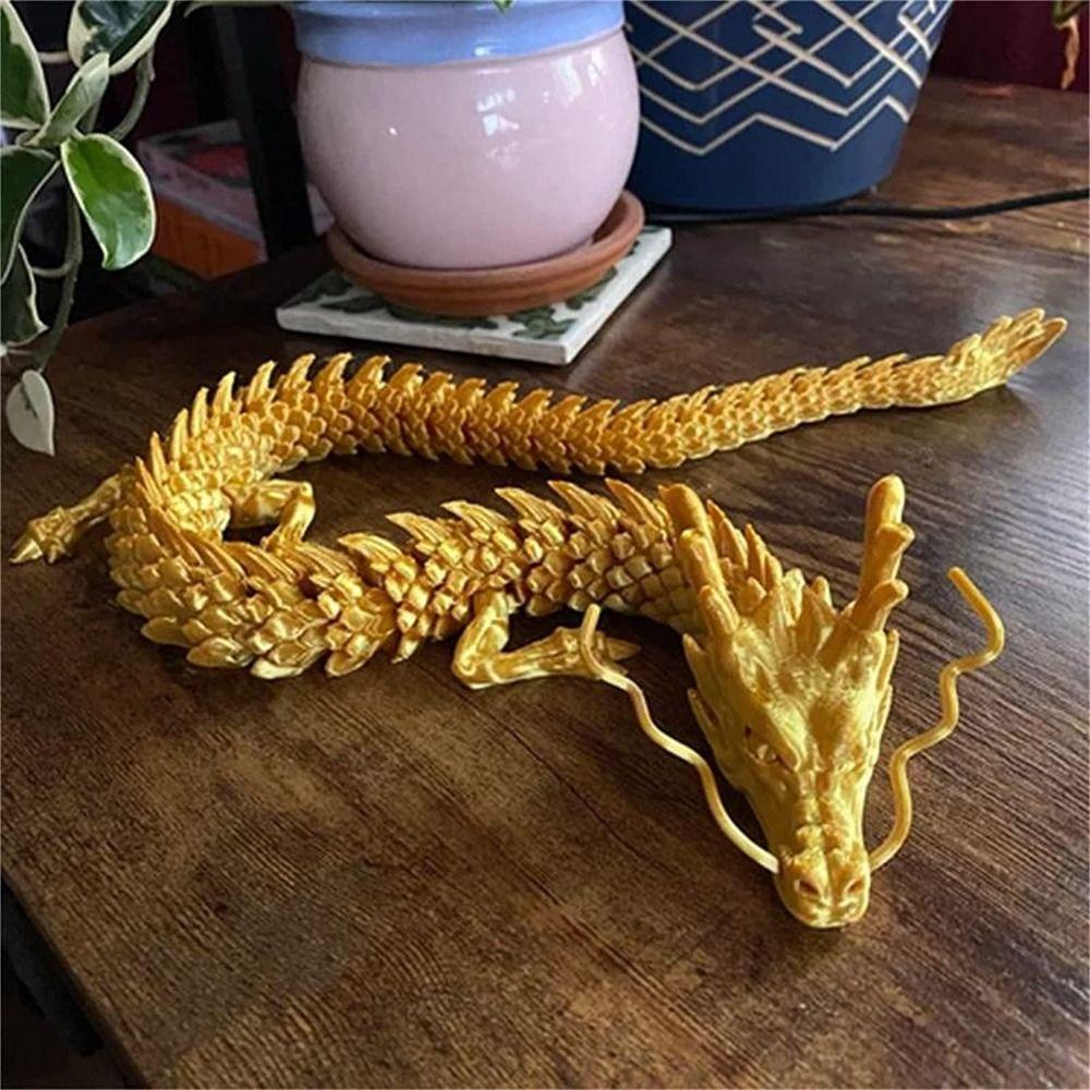 Hadiah Natal Tahan Lama Motif Nanas 3D Naga Articulated Untuk Tangki Ikan Dengan Sambungan Bergerak