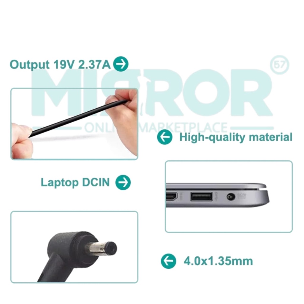 Adaptor Laptop Asus VivoBook Max X541SC X541SA X541NA X541N Charger Asus 19V 2.37A 45W