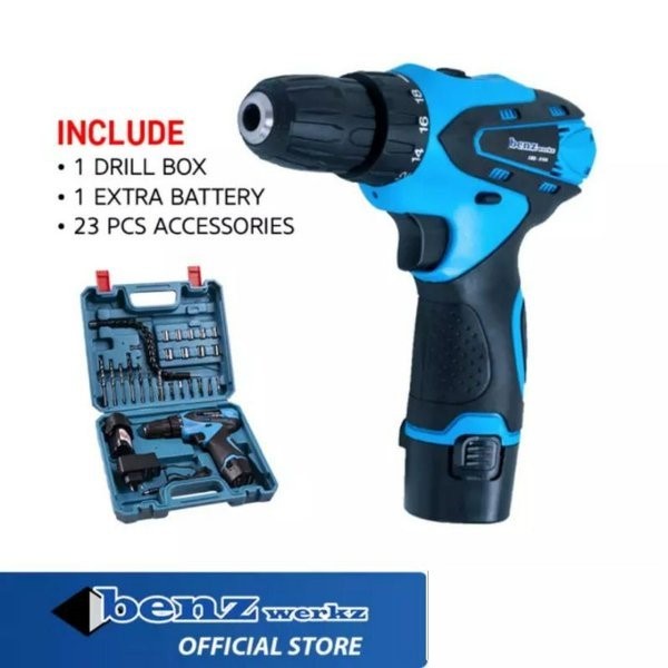 /////] MESIN BOR BATERAI CAS CHARGER CORDLESS BENZ BZ8108