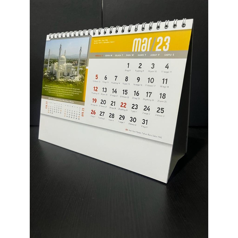 Kalender Duduk / Kalender Meja Mesjid Kubah 2023