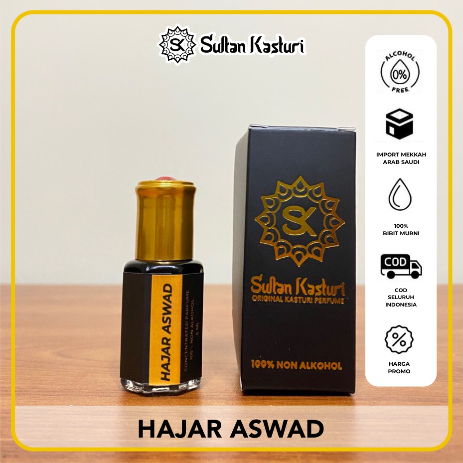 Hajar Aswad - Parfum Sholat Minyak Wangi Hajar Aswad Original Sultan Kasturi (NON ALKOHOL)