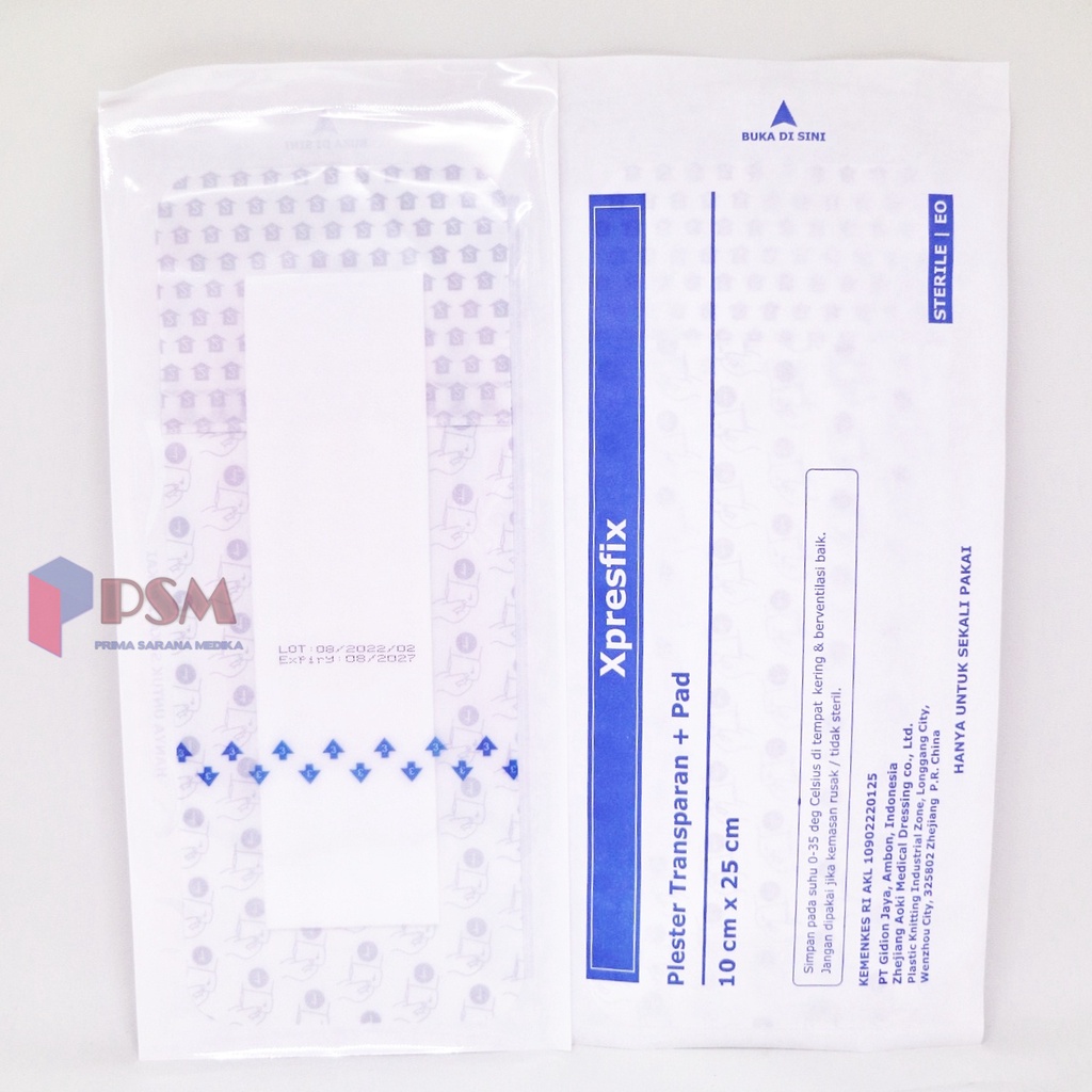 Xpresfix 10x25cm Plester Luka Operasi SC Anti Air Transparan+Pad Dermafix