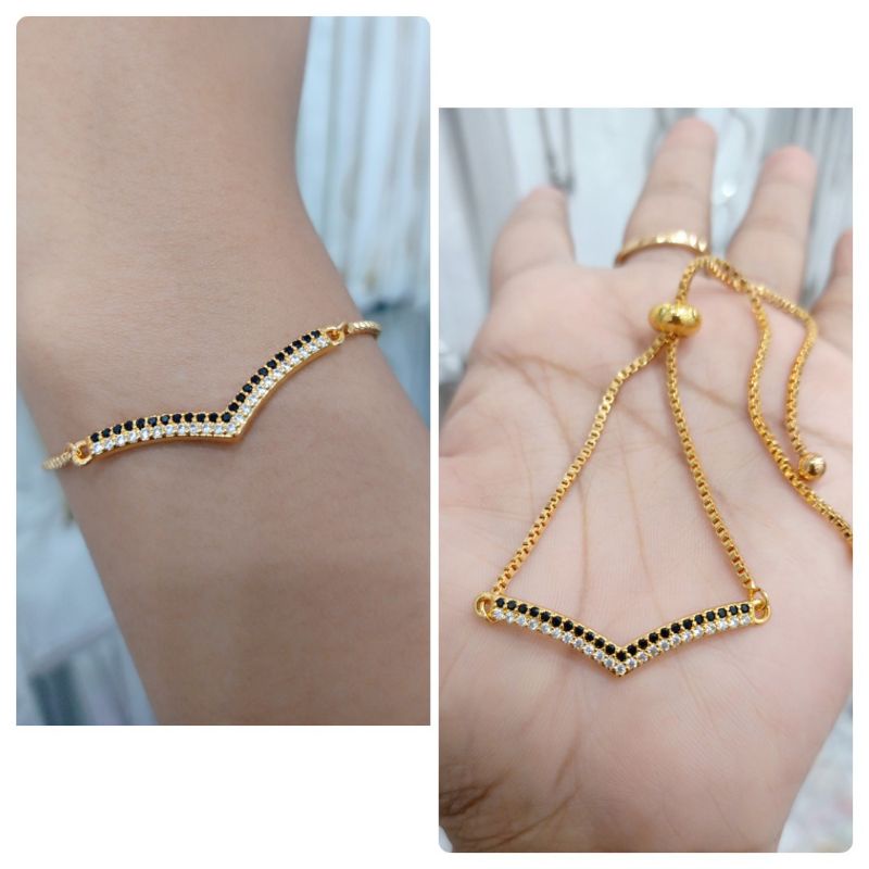 GELANG SERUT AUREL PERMATA HITAM PUTIH