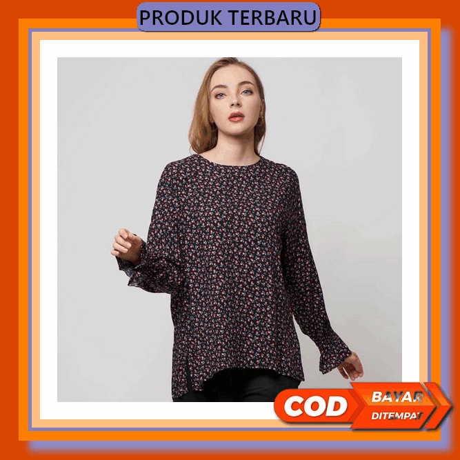 Baju Blus Terbesseller Wanita/ Baju Kekinian Dan Terbaru/Blus Wanita Semi Rajut Combinasi Saqila Bun