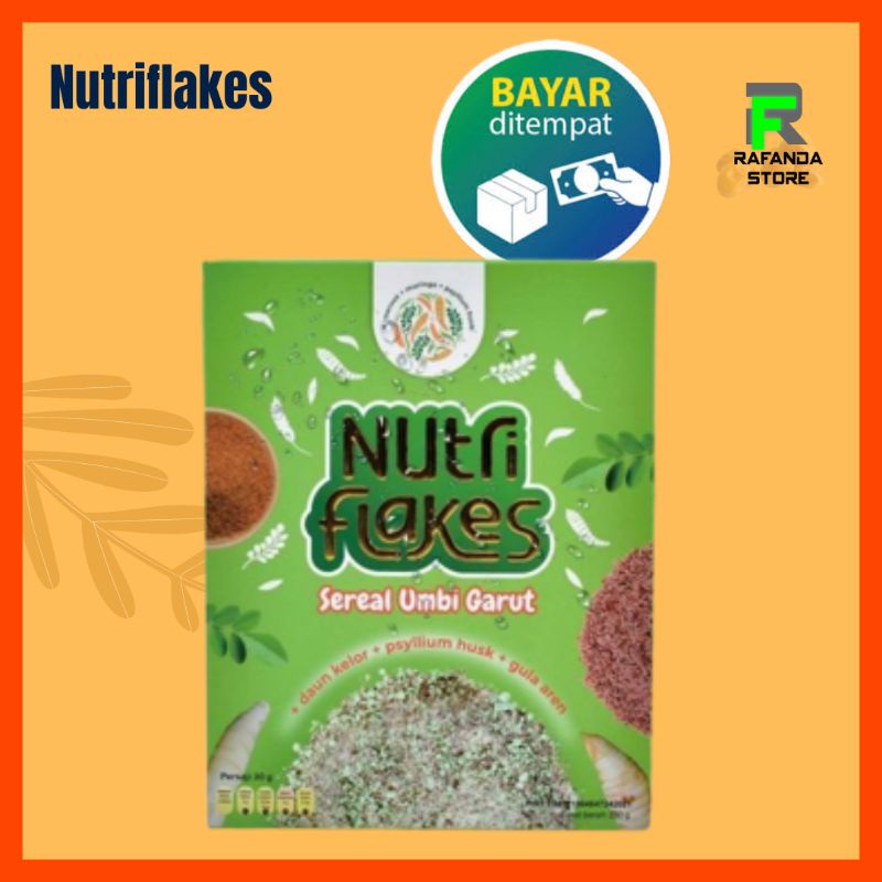 NUTRIFLAKES SEREAL UMBI GARUT WITH PSYILIUM HUSK &amp; DAUN KELOR 280gr