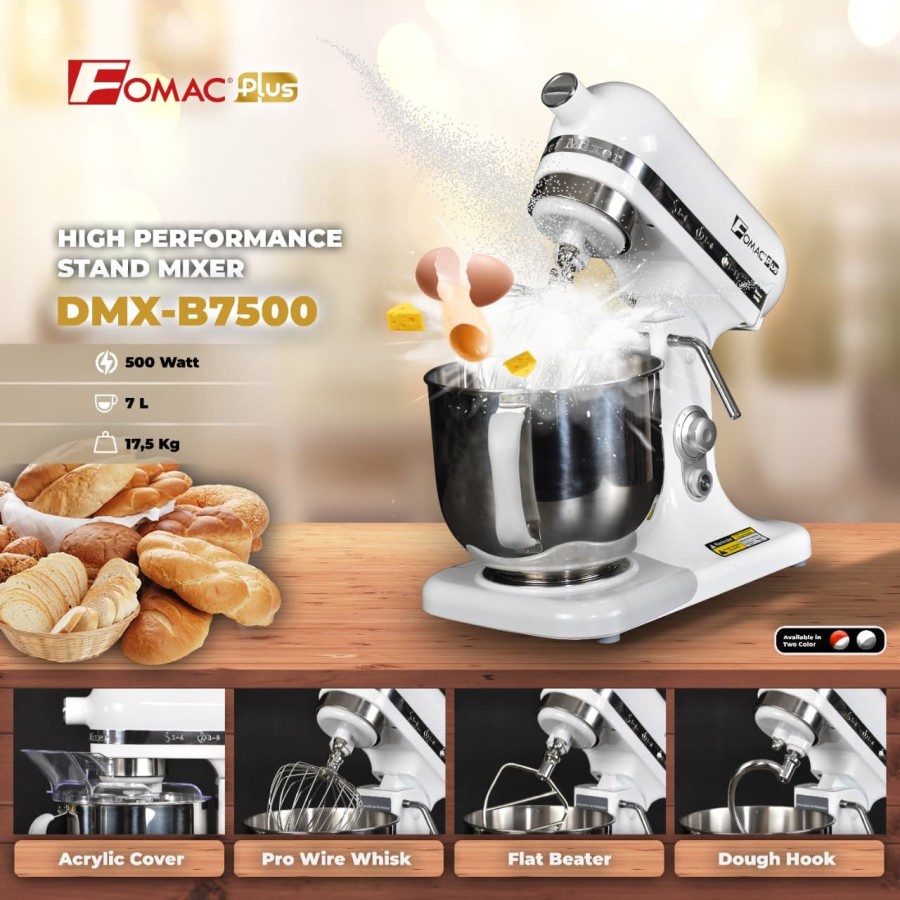 Fomac DMX-B7500 Planetary Dough Mixer Mesin Pengaduk Adonan 7 Liter