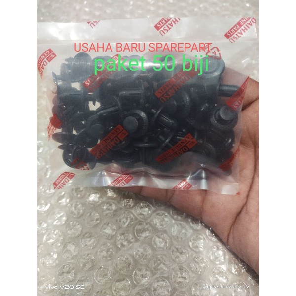 kancing klip cengkeh bemper liner spakboard Agya Ayla original untuk peket 50pcs biji