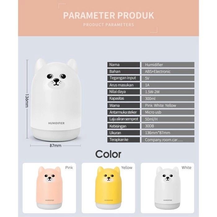 Humidifier A10 Aroma Terapi Diffuser Humidifier A10 PENGHARUM RUANGAN Air Humidifier purifier Diffuser portable USB