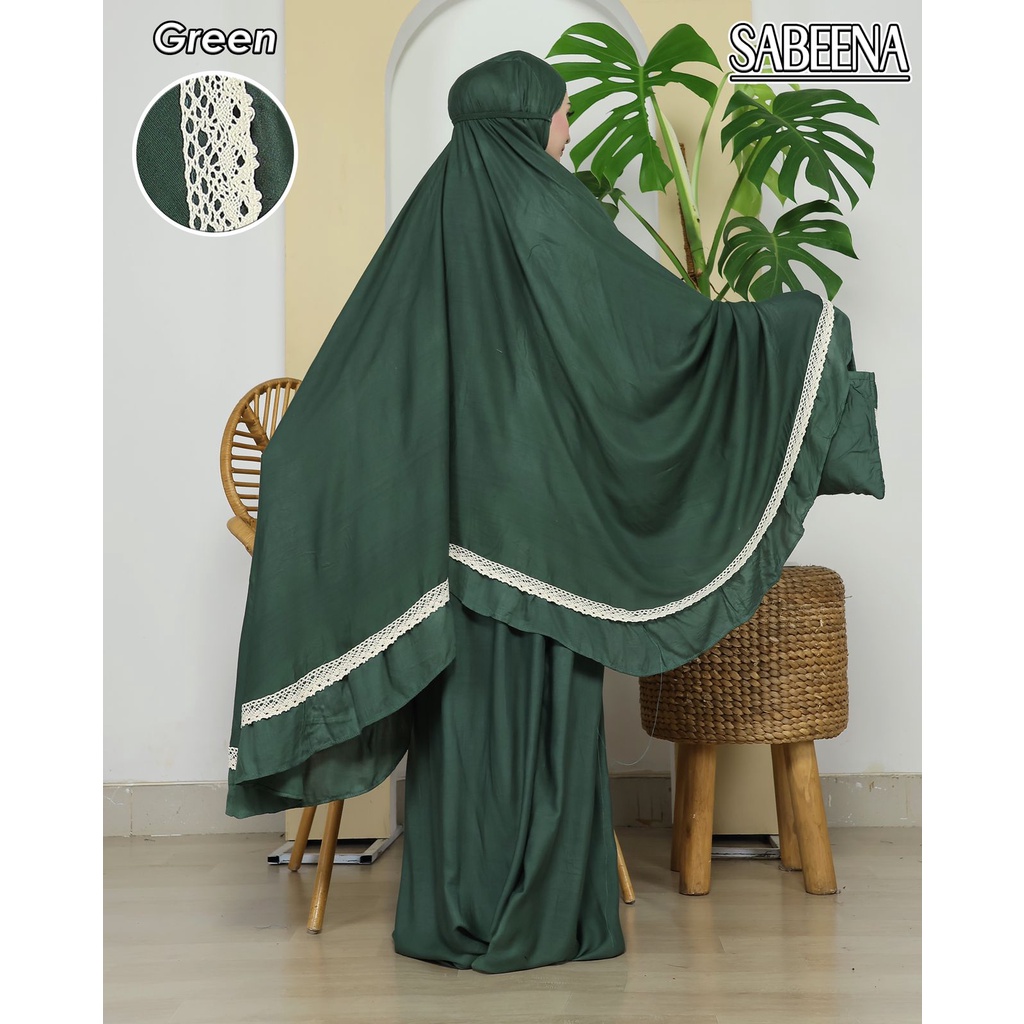 Mukena Dewasa Jumbo Bahan Katun Super Premium Motif Polos Renda Sabeena.Store