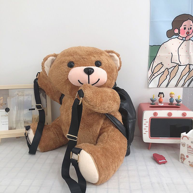 Sera Jepang boneka beruang jelek yang lucu tas sekolah boneka mewah ransel Shi Yan ransel yang sama