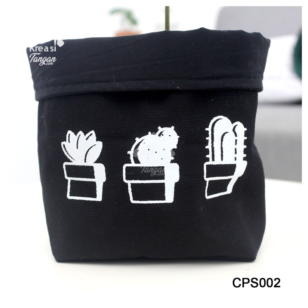 COVER POT / STORAGE MULTIFUNGSI POLOS SABLON CACTUS CPS002