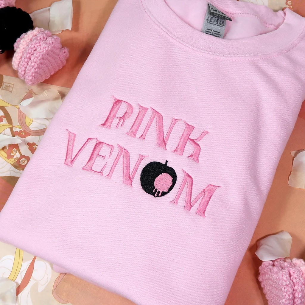 Sweater Crewneck PINK VENOM Bordir Embroidery Premium Blackpink Merchandise
