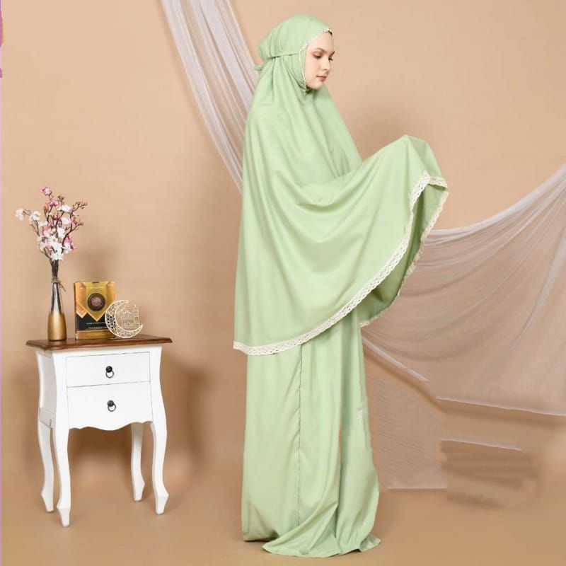 MUKENA DEWASA KATUN POLOS MURAH SERIEZ RENDA MEWAH FATIMAH+TAS